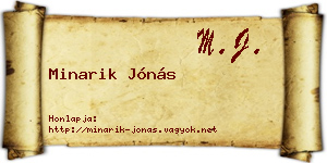Minarik Jónás névjegykártya